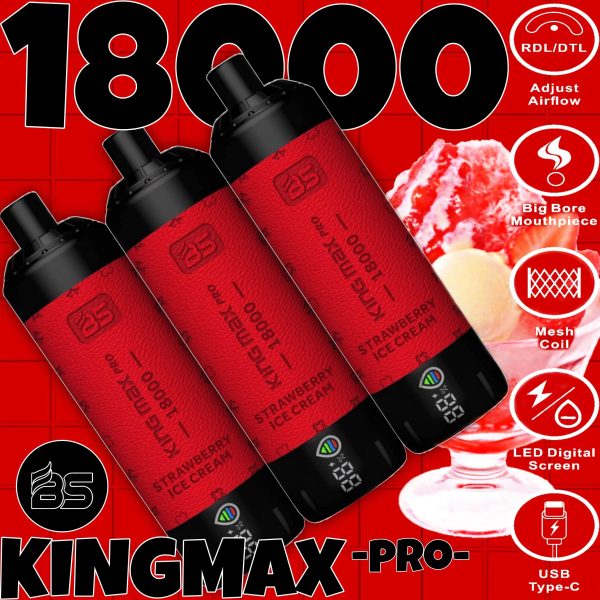 BS Kingmax Pro 18000 puffs shisha vape pen