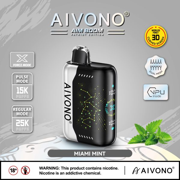 AIVONO AIM BOOM 25K puffs Curved screen vaper - Image 2