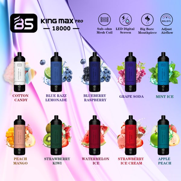 BS Kingmax Pro 18000 puffs shisha vape pen - Image 4