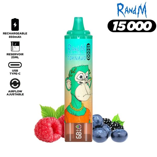 Fumot Randm Tornado 15k puffs digital vape 45 flavors - Image 2