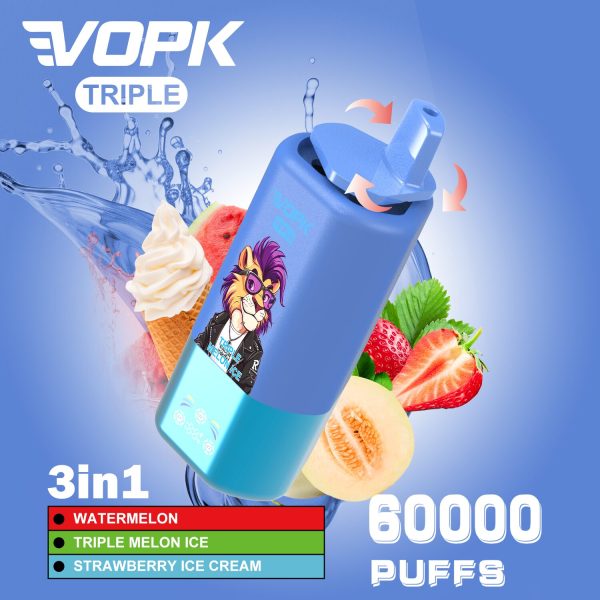 VOPK Triple vaper 60k 3 in 1 flavors - Image 2