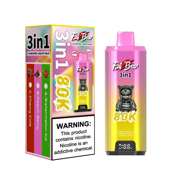 Bulk buy Vape pen Triple Flavors -AIM FATBEAR 80K PUFFS - Image 3