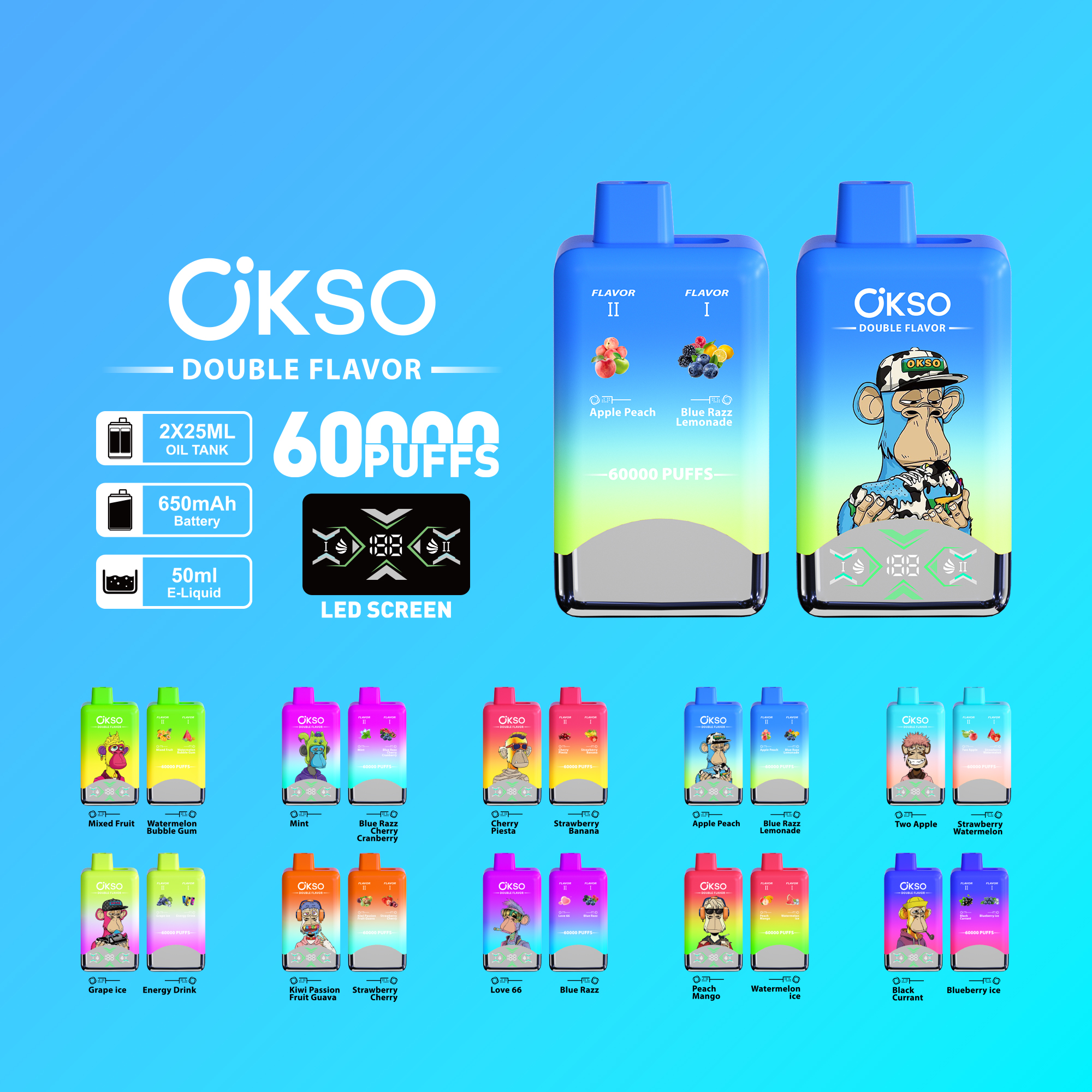 OSKO Dual flavor 60k puffs wholesale e cigarettes - Image 4