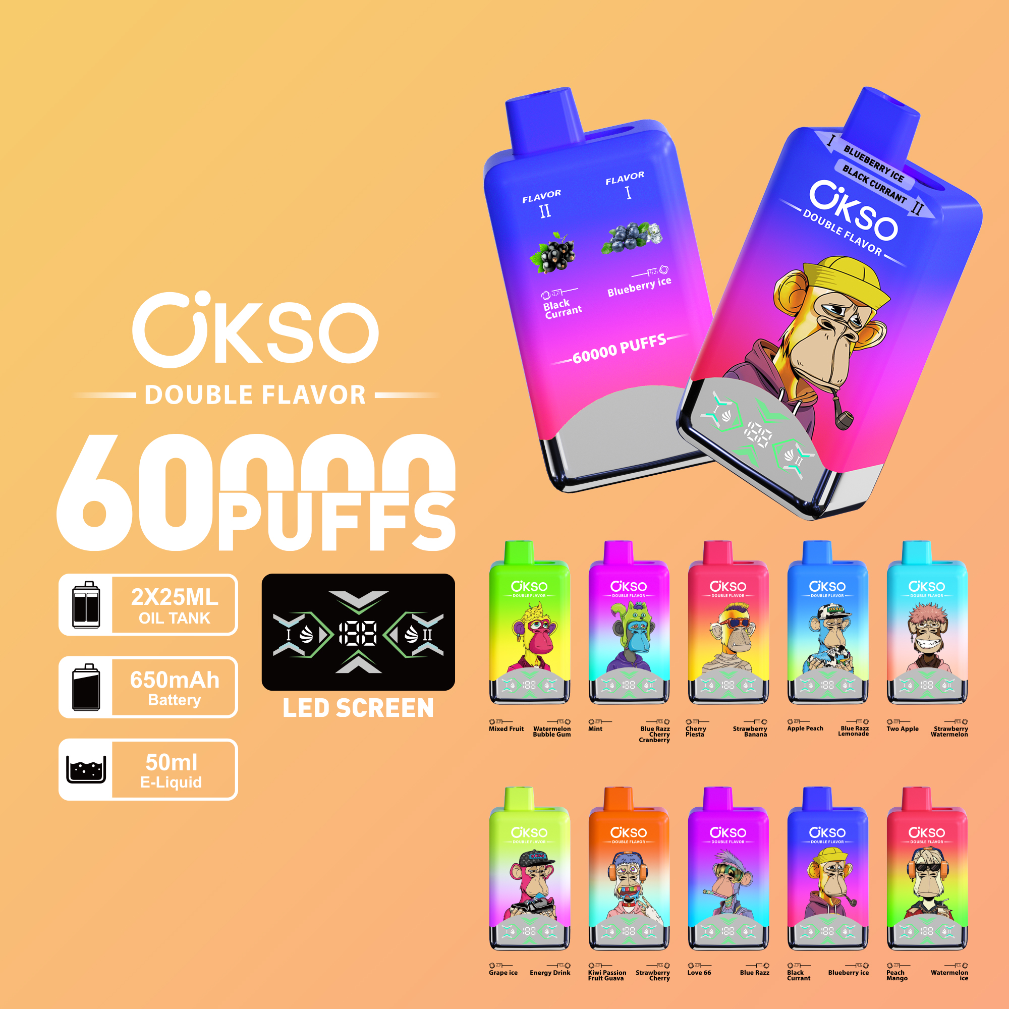 OSKO Dual flavor 60k puffs wholesale e cigarettes - Image 6