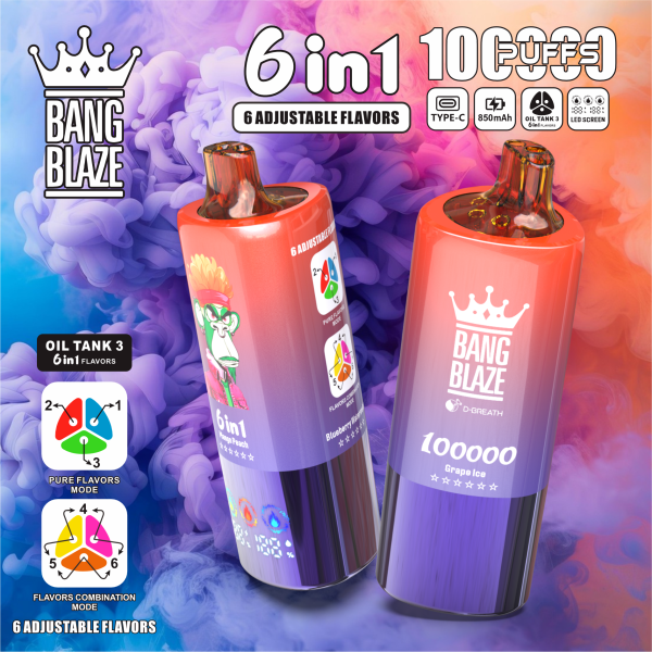 BangBlaze 6 in 1 vaper 100k puffs ecigs - Image 5