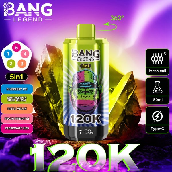 BANG LEGEND 120K Puffs wholesale e cigarette disposable 5 flavors in one vaper