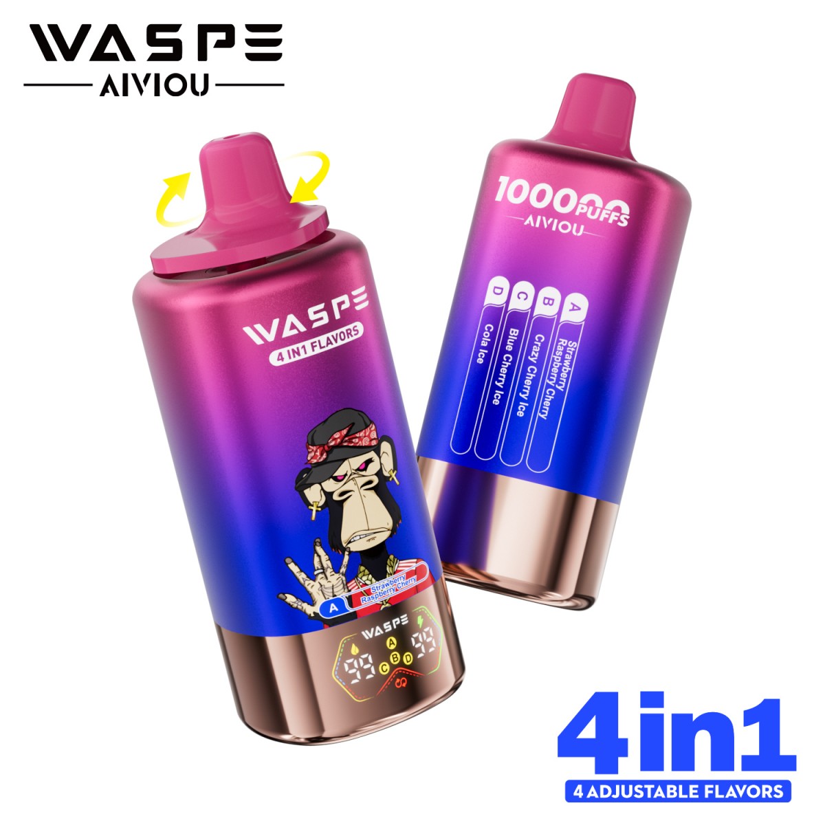 Waspe wholesale disposable vape 4 flavors in 1 vaper 100k puffs 56ml mesh coil - Image 5