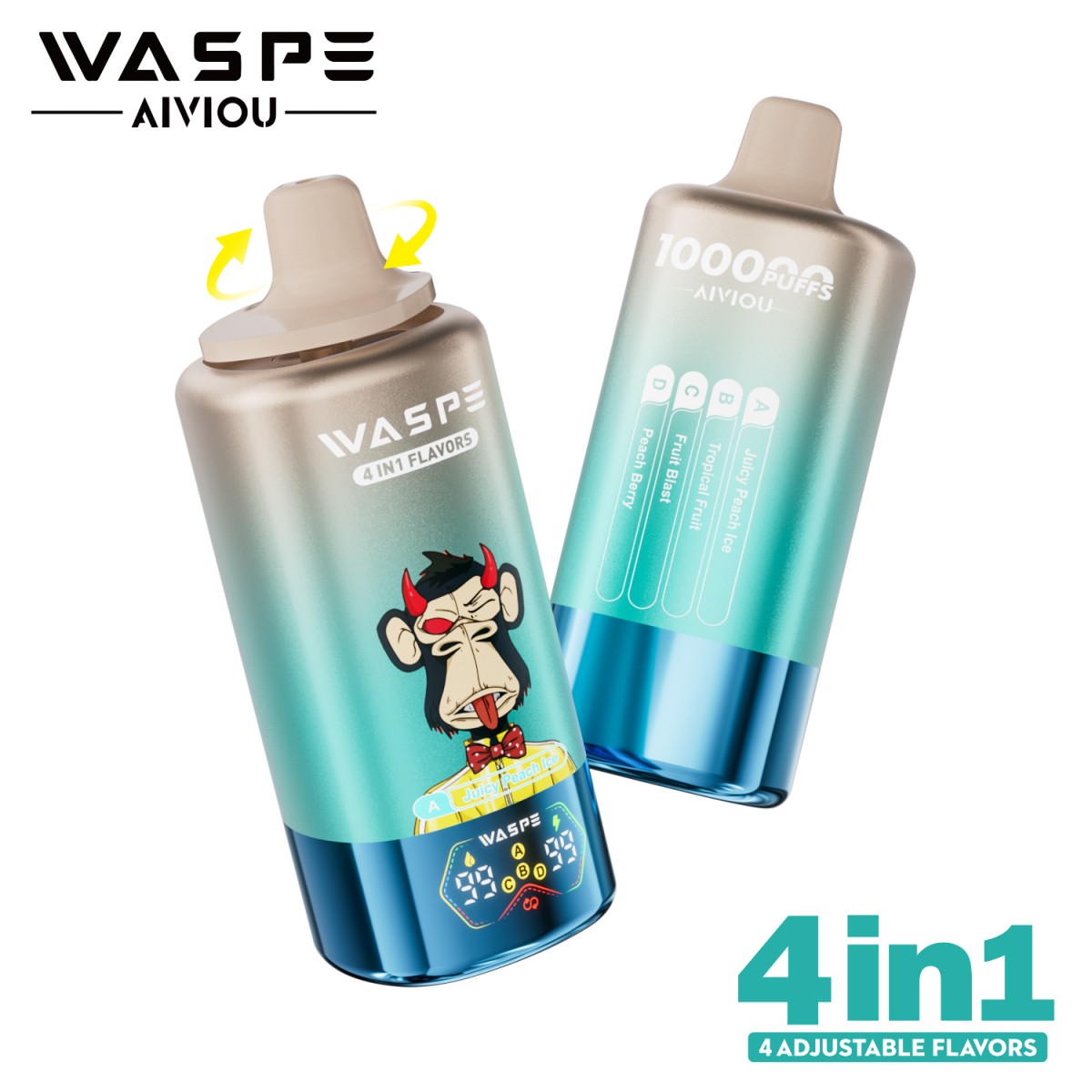 Waspe wholesale disposable vape 4 flavors in 1 vaper 100k puffs 56ml mesh coil - Image 2
