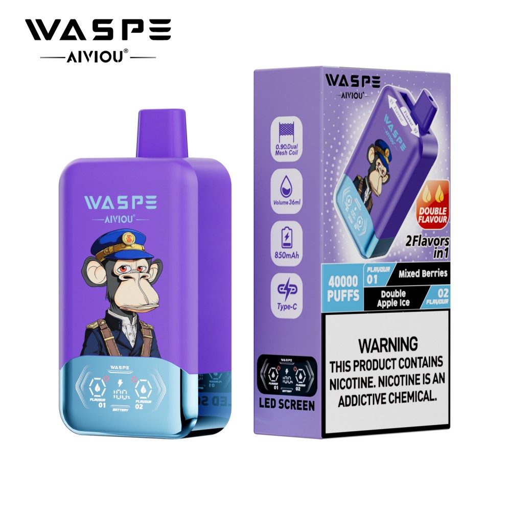 WASPE Double Flavor 40k Puffs disposable e cigarette 2 in 1  vaper - Image 4