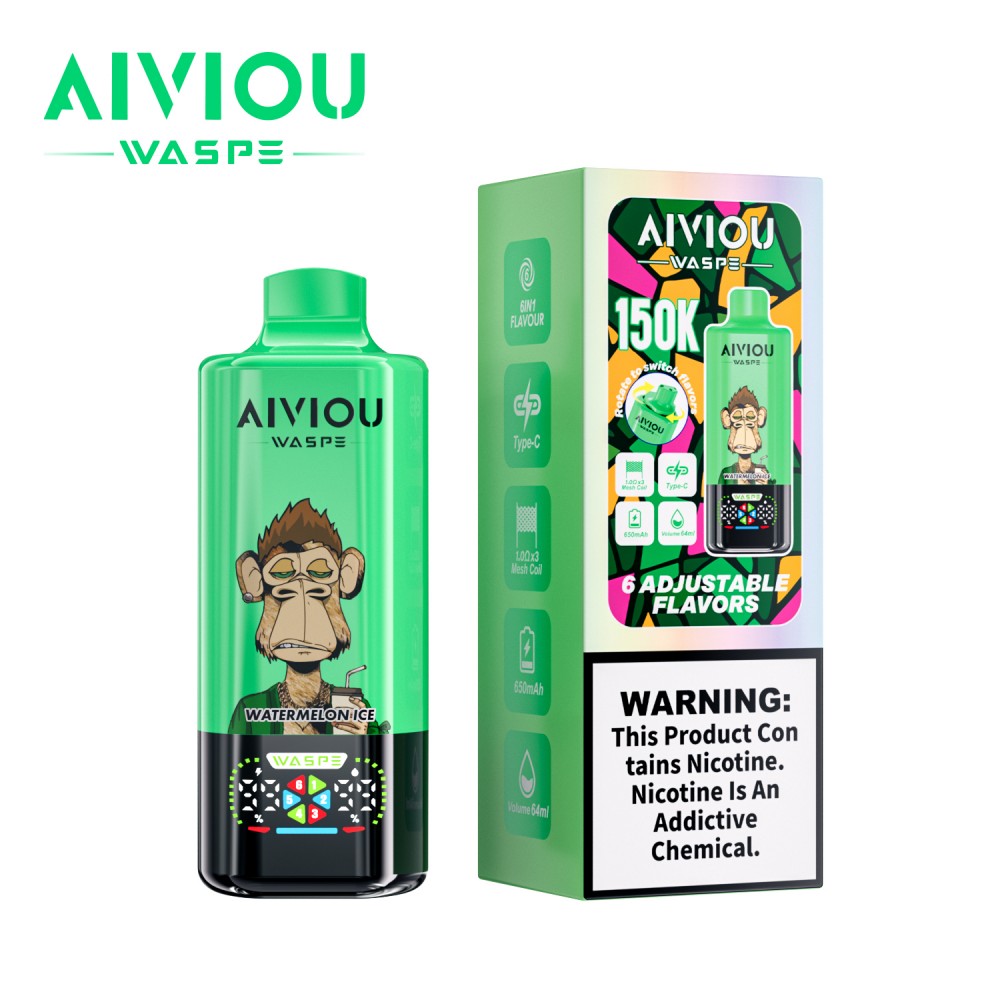 Waspe 150k puffs 6 in 1 flavors disposable vape 1.0ohm x 3meshc coil ecigarettes - Image 6