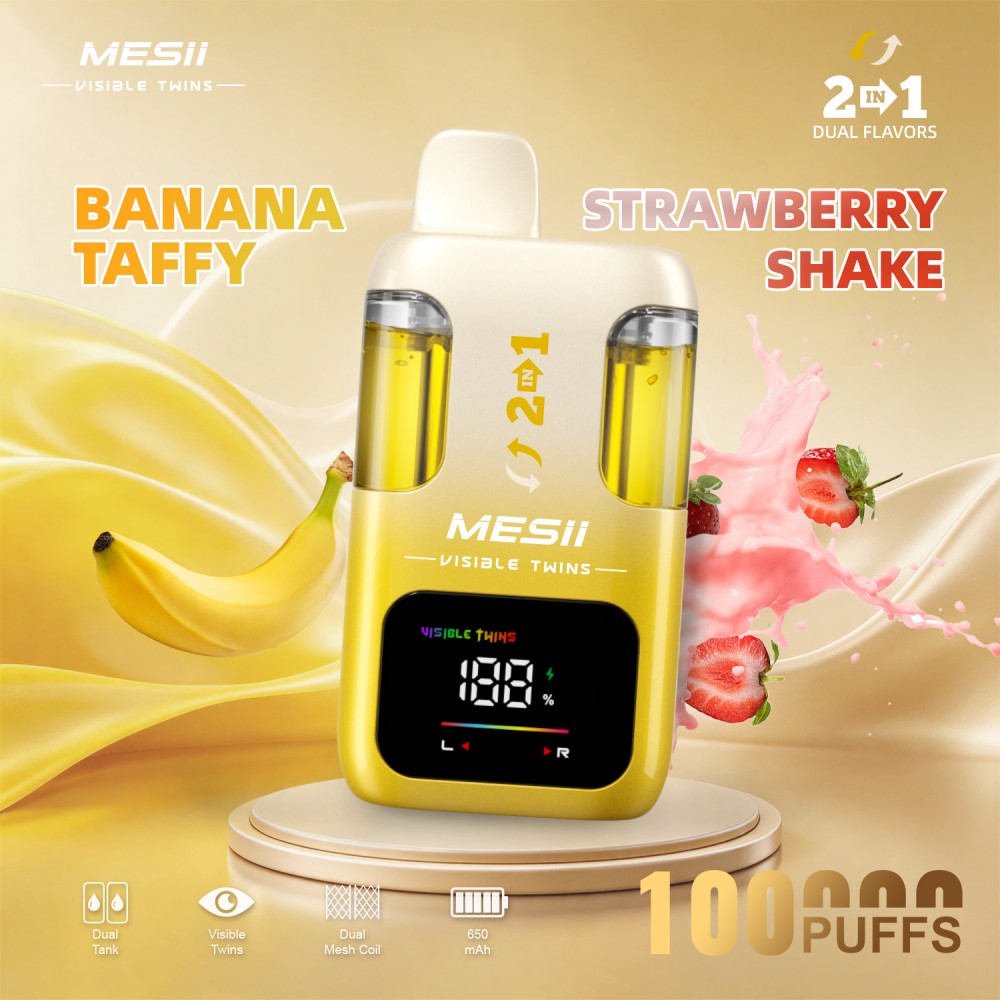 Wholesale OEM supply disposable electronic cigarette vape pen DU25 VisibleTwins 100k puff double flavor vaper - Image 4