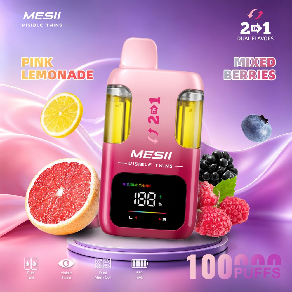 Wholesale OEM supply disposable electronic cigarette vape pen DU25 VisibleTwins 100k puff double flavor vaper - Image 7