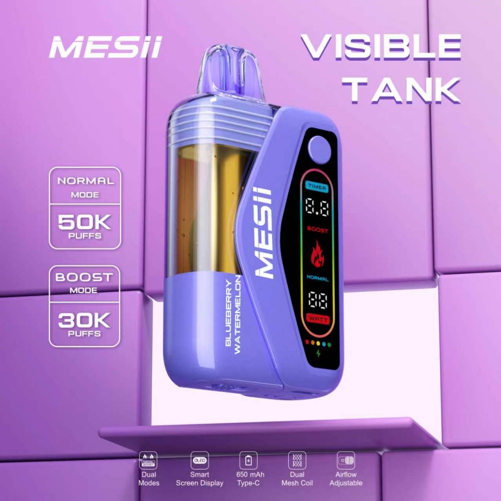 PaphosVape wholesale Mesii VisibleTank 50k Puffs disposable vape pen 18ml double vaping modes boost e cigarette puff bar - Image 3