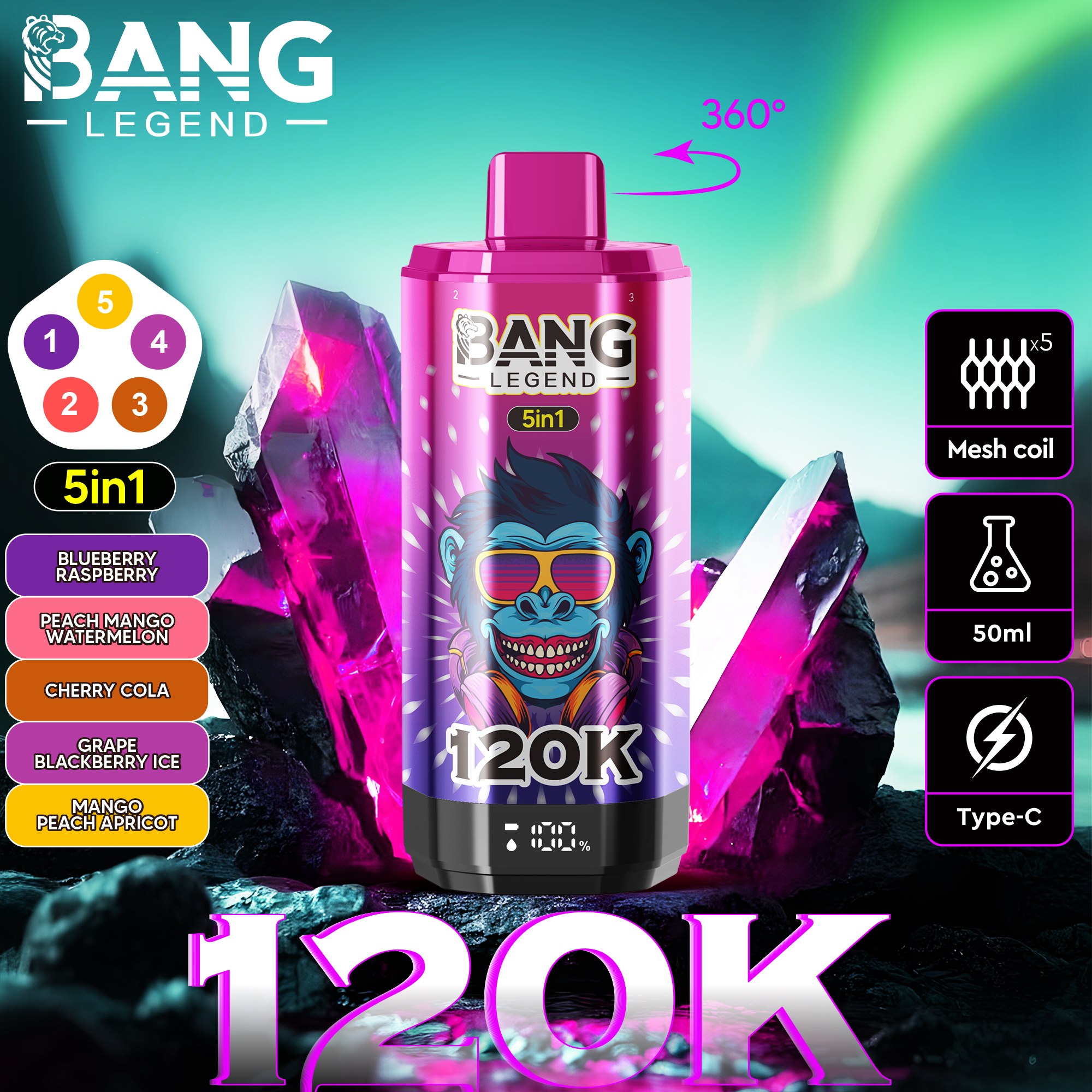 Bang Legend 120K puff wholelsale disposable Vaper bar – EU Warehouse