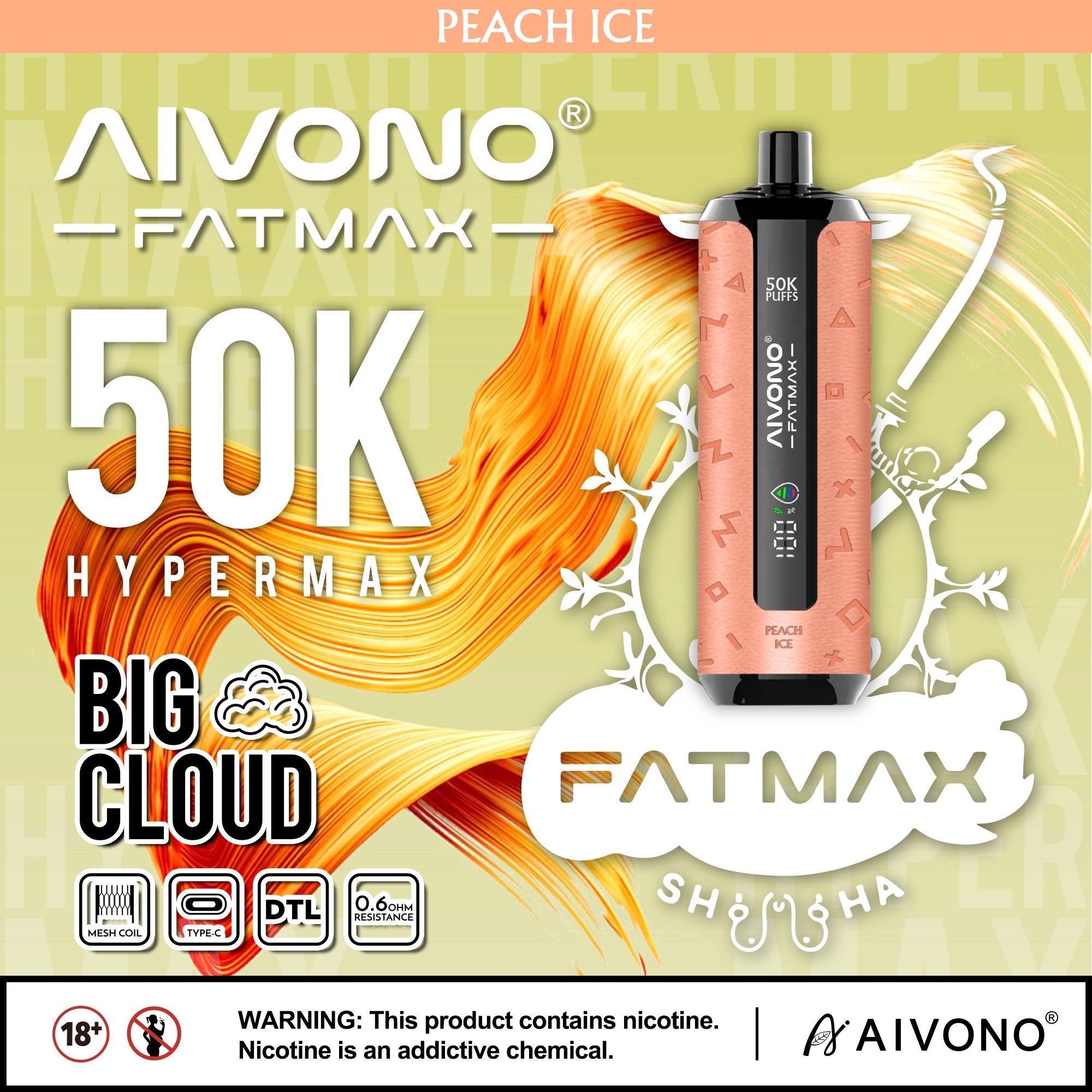 AIVONO Fat Max 50K Puff DTL Disposable Vape – EU Warehouse - Image 4