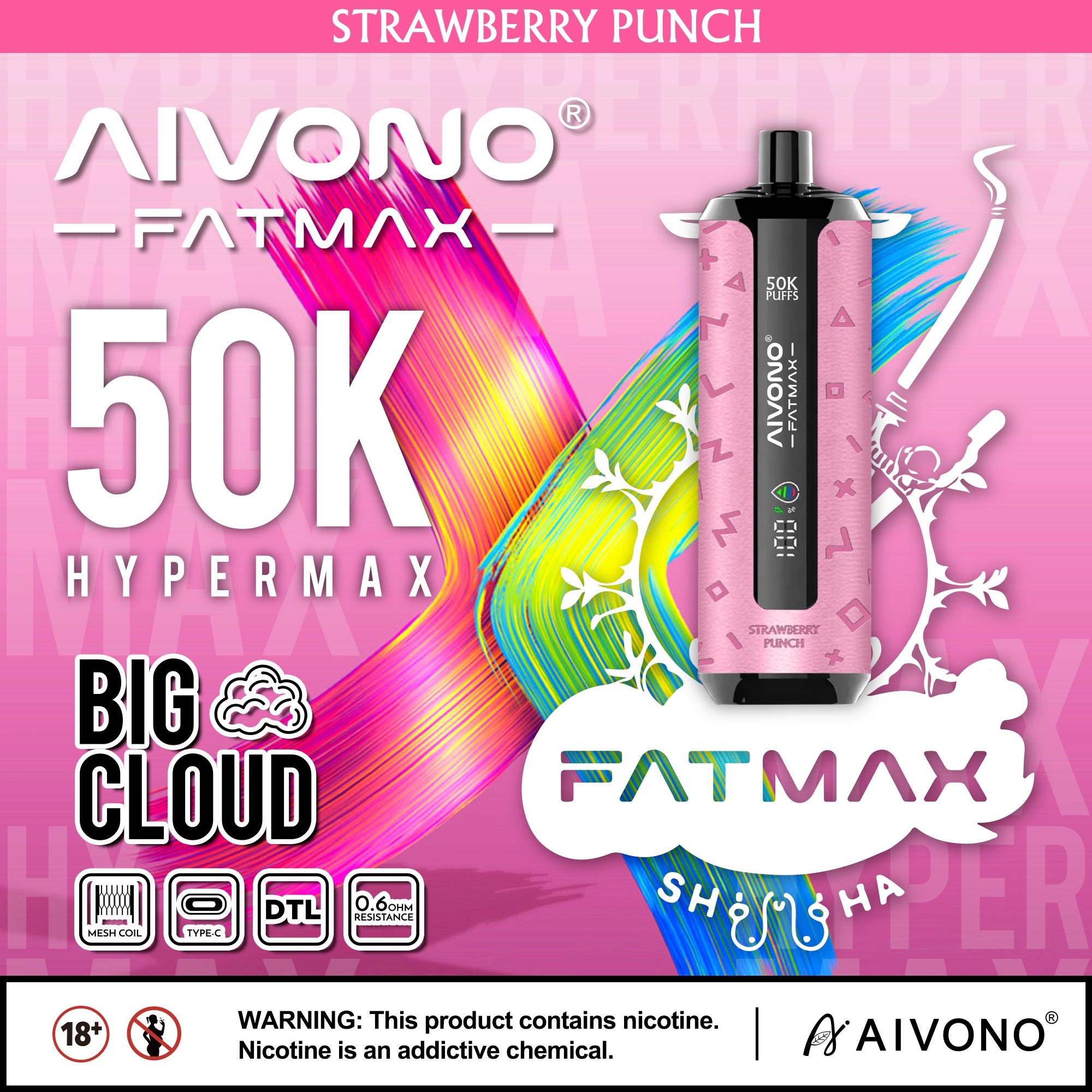 AIVONO Fat Max 50K Puff DTL Disposable Vape – EU Warehouse - Image 6